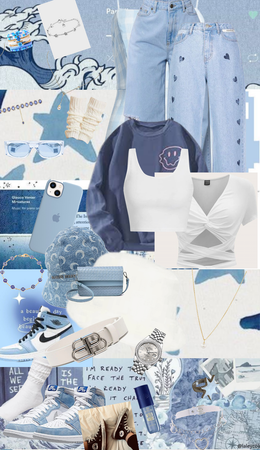 blue clothes - y2k aesthetic