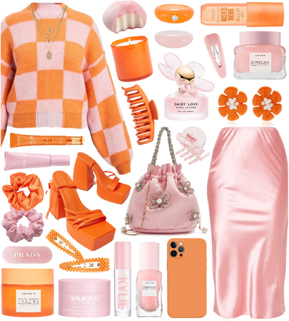 Orange + pink