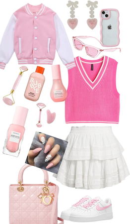 pink and white preppy