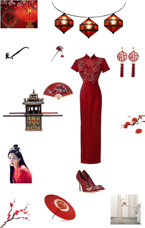 Red Qipao dress