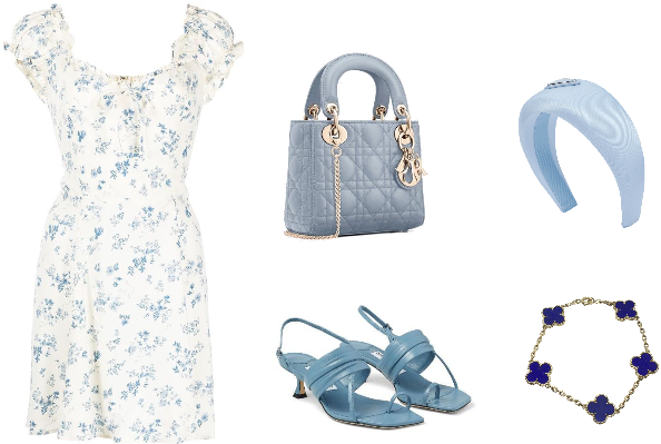 summer outfit - floral outfit - blue outfit