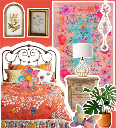 COLORFUL BOHO BEDROOM (for a collab)