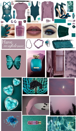 Dark Turquoise and Mauve Purple Outfit