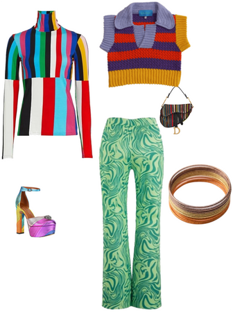 Very bright and colorful outfit
