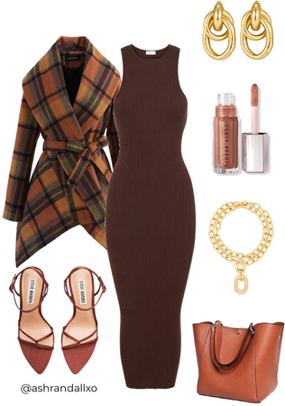 brown toned boss lady outfit.