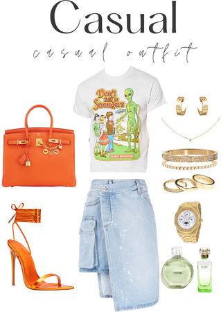 Casual Outfit - green and orange