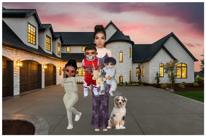 family outside of are big mansion