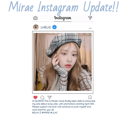 Mirae Instagram Update Lilac