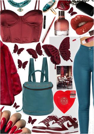 teal and red street style xox