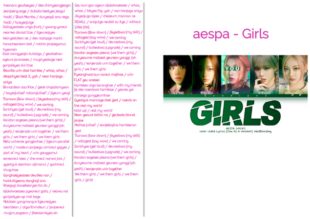 aespa 'Girls' ARA Lines 5th Member