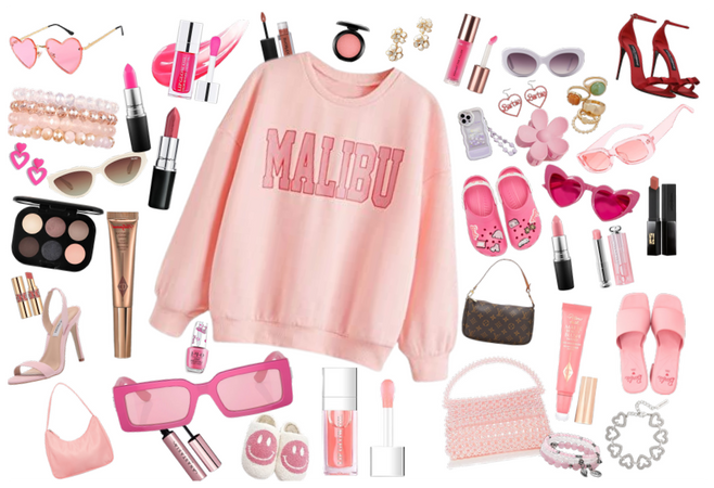 CUte pink outfit then many cute items