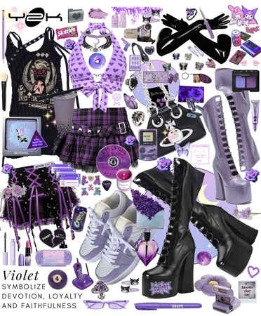 purple outfit inspiration y2k fashion