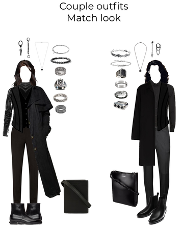 Couple outfits match look alternative,rock,gothic by g.o. 2023