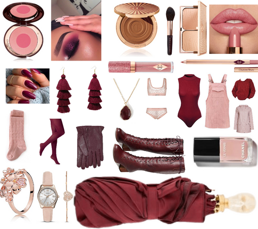 Blush and Burgundy Outfit