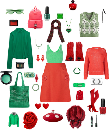 Green and Red Outfit