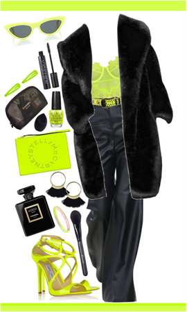black with a pop of color - neon yellow