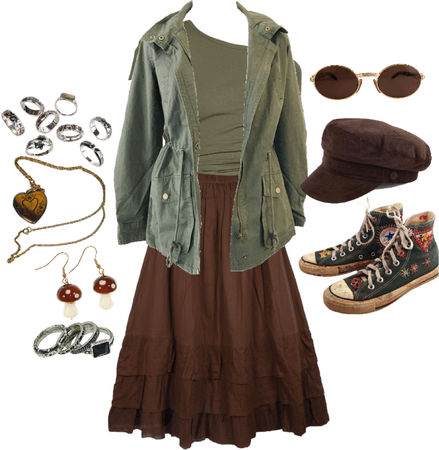 earthy toned apple picking