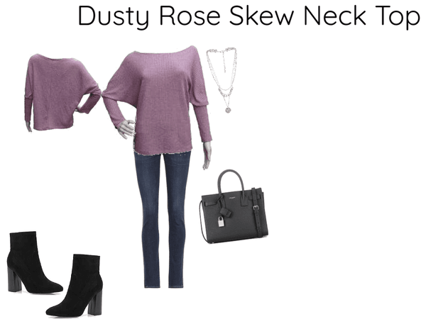 Dusty Rose Skew Neck Top