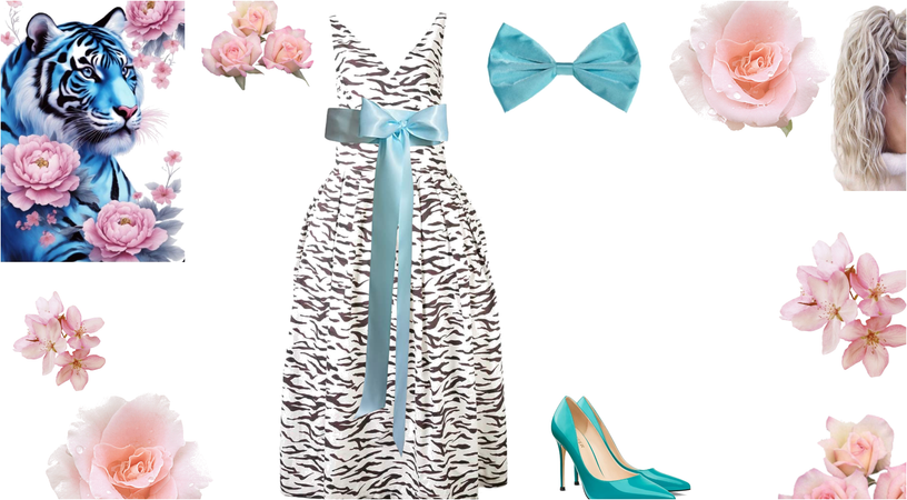 white tiger and turquoise with a dash of pink