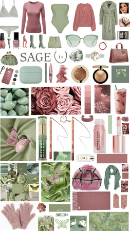 Marsala Pink and Sage Green Winter Outfit
