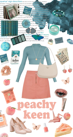 teal and peach