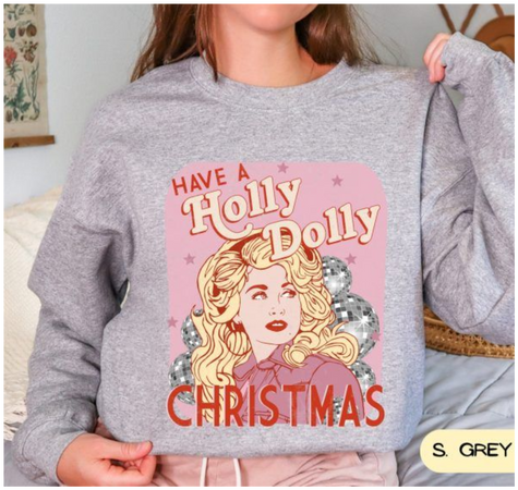 Vintage Have A Holly Dolly Christmas Sweatshirt Sw