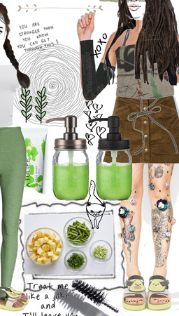 Doodle Aesthetic: Green and Brown