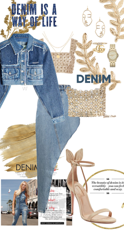 denim and gold