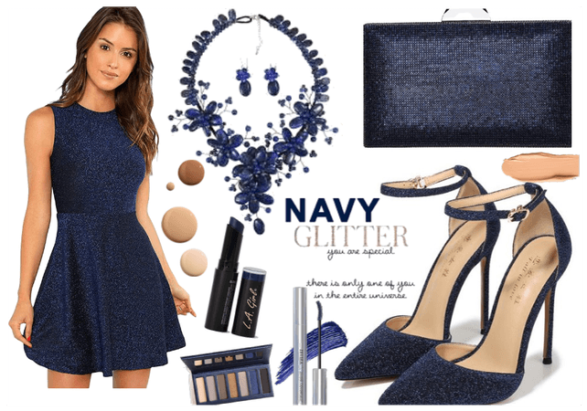 Glittering in navy