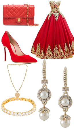 tenue rouge et or