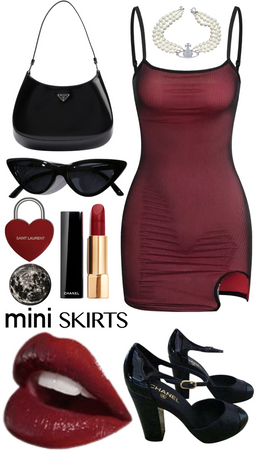 Red mini dress