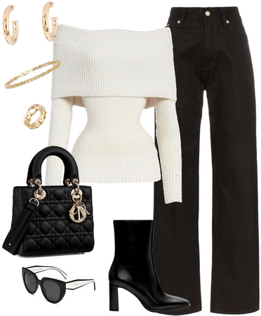 black and white classy trendy outfit
