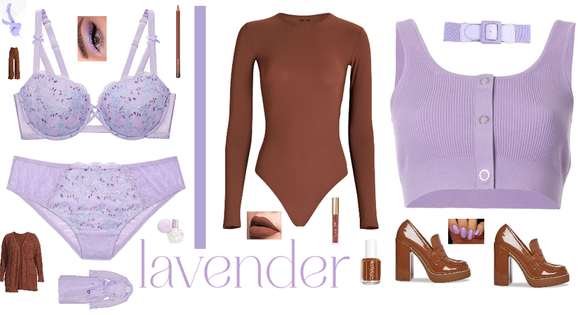 Angelic Pastel Lavender and Cognac Outfit