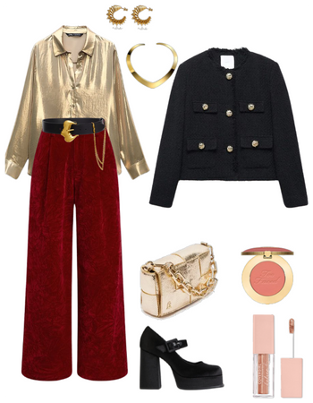 Saggitarius Outfit Black-Red-Gold Fiery Zodiac Sig