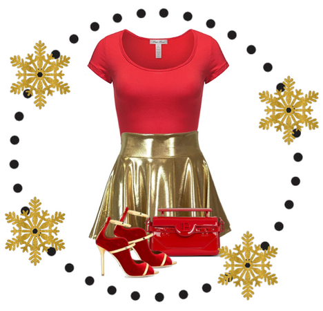 Red & Gold Christmas Outfit