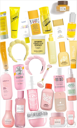 pink+yellow skincare