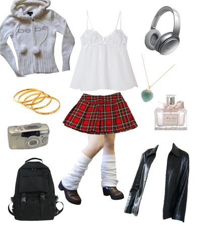 grunge alternative school girl outfit