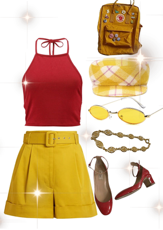 Classic cherry and canary outfit