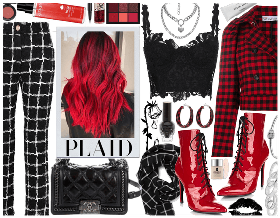 Plaid Layers: Black & Red