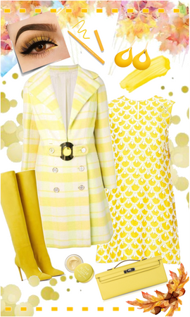 Falling for yellow trench coat