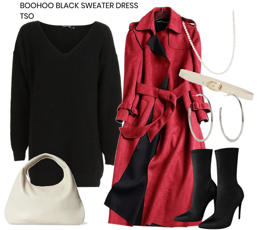 boohoo black sweater dress