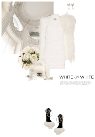 faux fur bag - total white