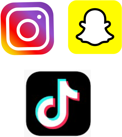 Instagram,Snapchat,Titok