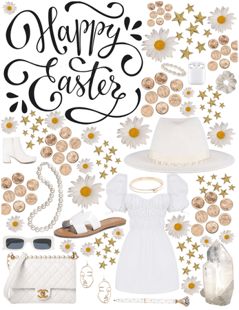 White & Gold Easter 🐣 🥚🪺🐰✨💅🤩