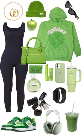 lime green, running errands outfit