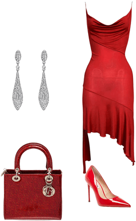 red outfit by allin