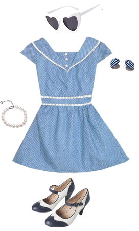 Blue Vintage Americana Outfit