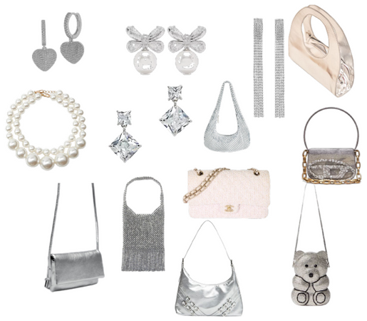 silver  bags and accesories