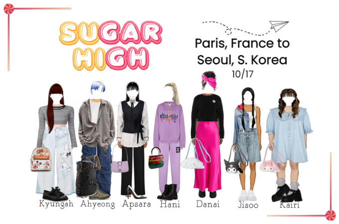Sugar High Paris to Seoul Airport Looks 10/17