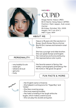𝗖𝗨𝗣𝗶𝗗 (큐핏) - Haeun Profile